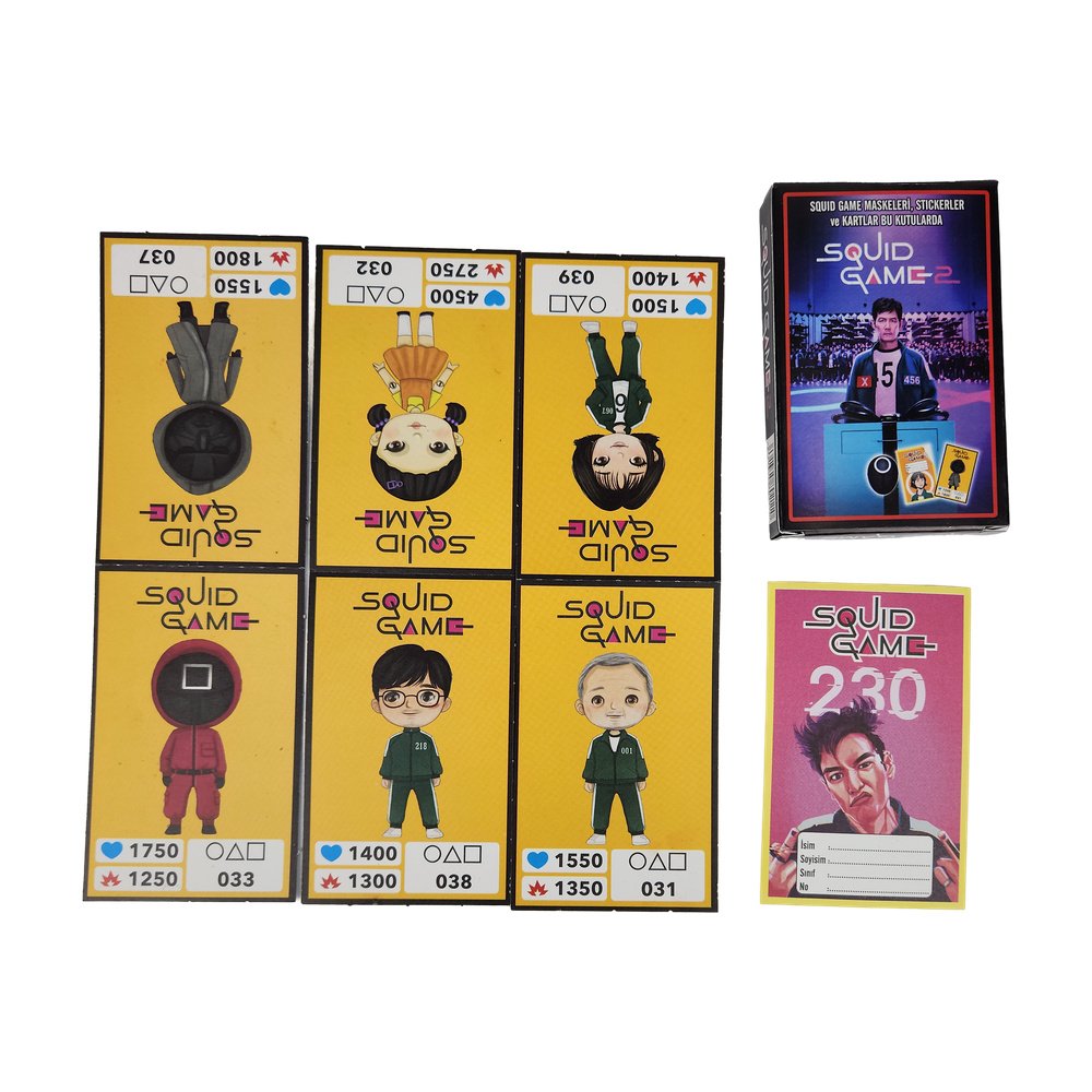 Oyun Kartı Squıd Game Sticker Hediyeli 6+1 Kart X 24 Adet Oyun Kartı Squıd Game Sticker Hediyeli 6+1 Kart X 24 Adet