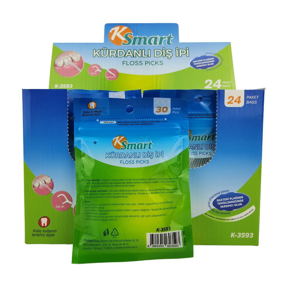 Ksmart Kürdanlı Diş İpi 30Lu K-3593 X 24 Paket Ksmart Kürdanlı Diş İpi 30Lu K-3593 X 24 Paket