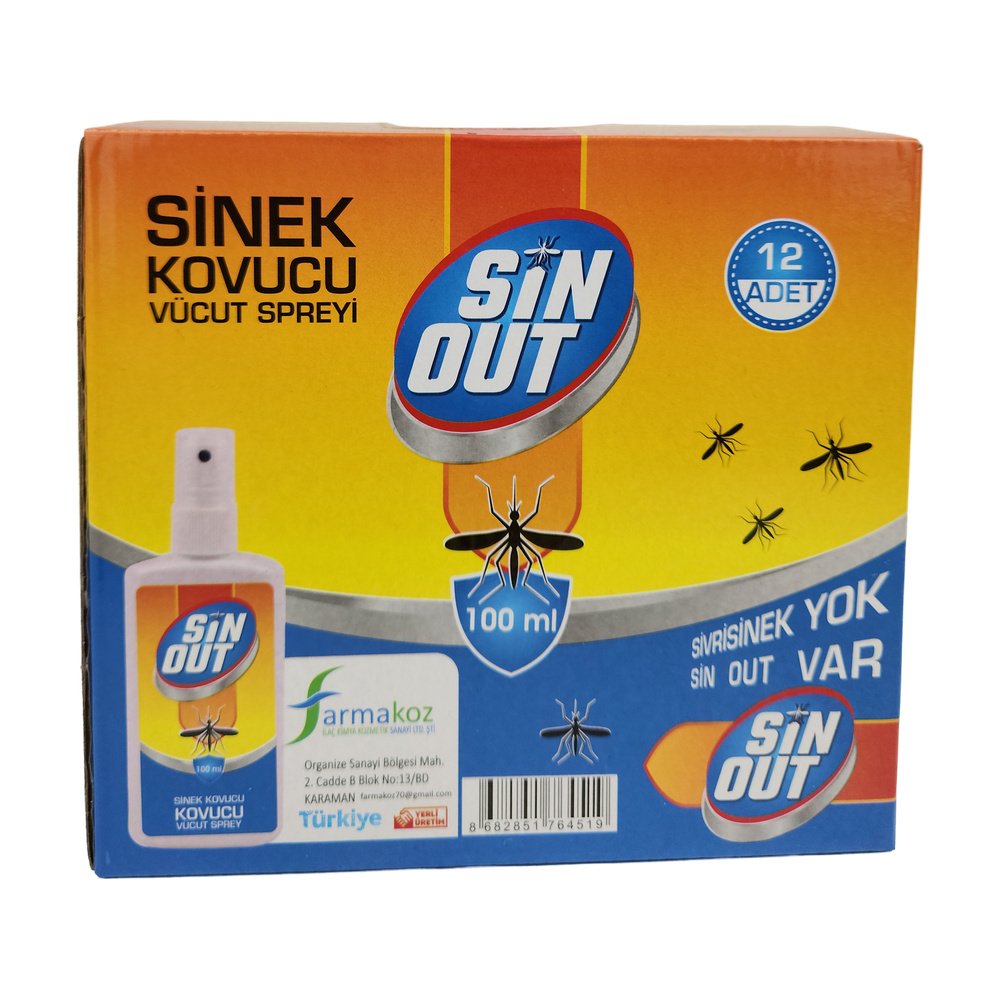 Sinout Sinek Kovucu Vücut Spreyi 100Ml X 12 Adet Sinout Sinek Kovucu Vücut Spreyi 100Ml X 12 Adet