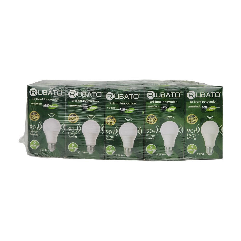 Rubato Sensörlü Led Ampul 9W X 10 Adet Rubato Sensörlü Led Ampul 9W X 10 Adet