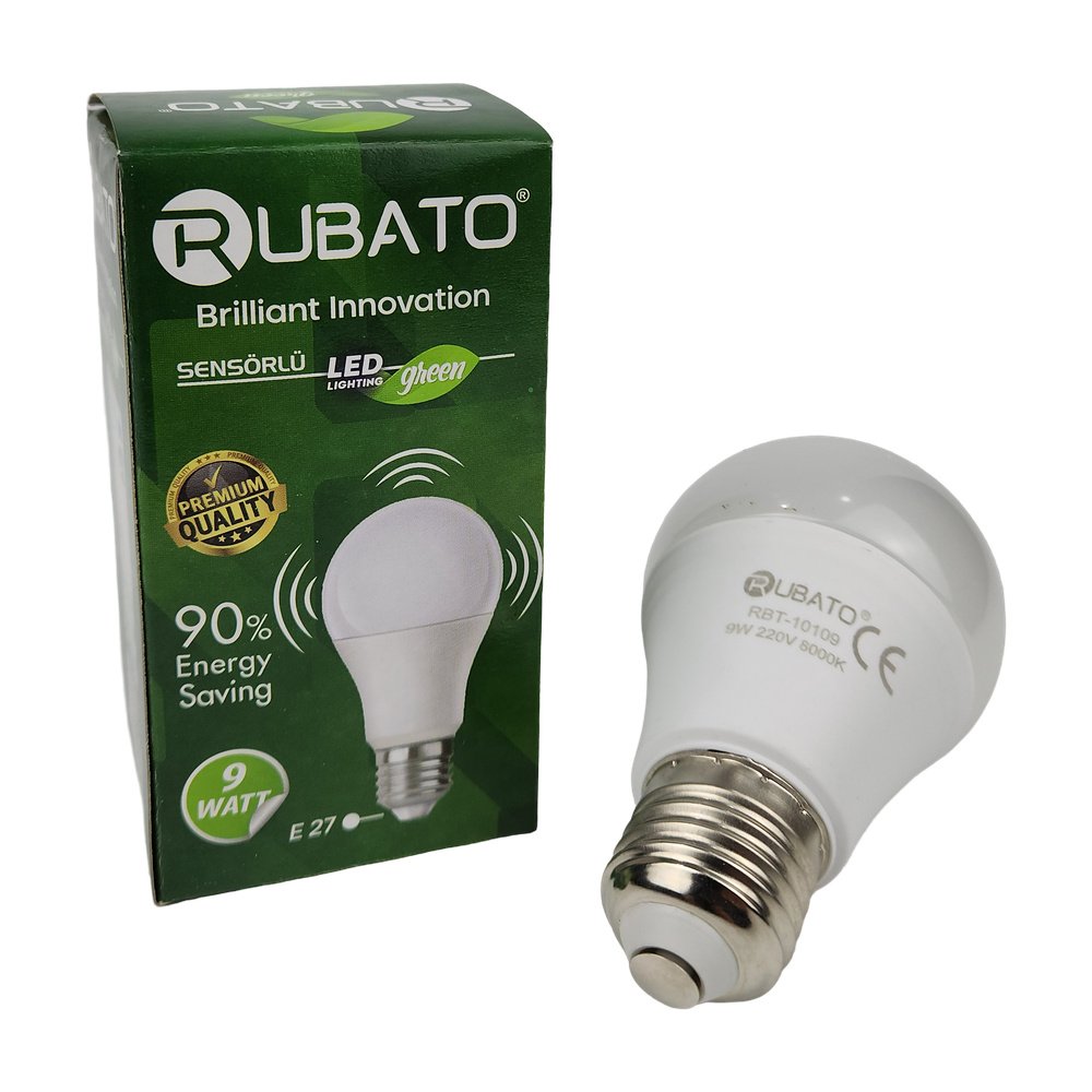 Rubato Sensörlü Led Ampul 9W X 10 Adet Rubato Sensörlü Led Ampul 9W X 10 Adet