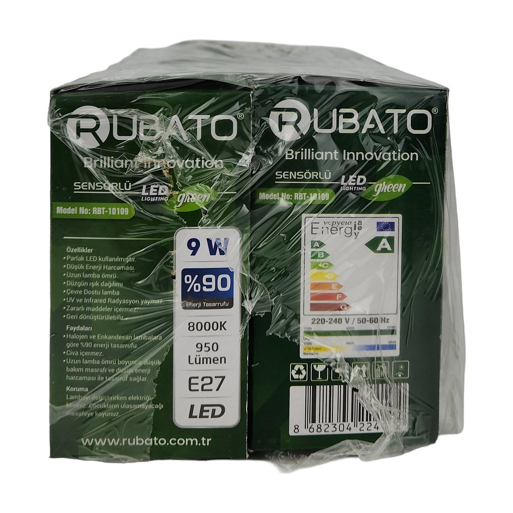 Rubato Sensörlü Led Ampul 9W X 10 Adet Rubato Sensörlü Led Ampul 9W X 10 Adet