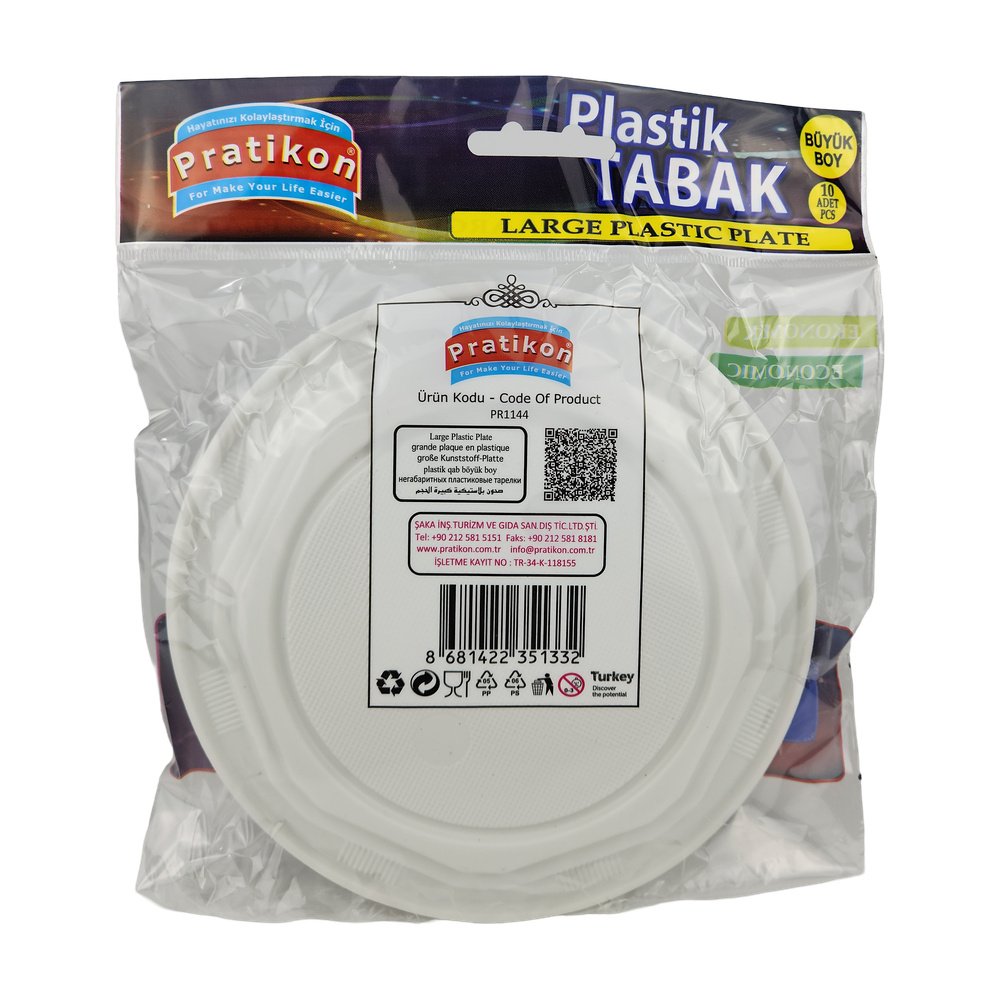 Plastik Tabak*10Ad (Orta)