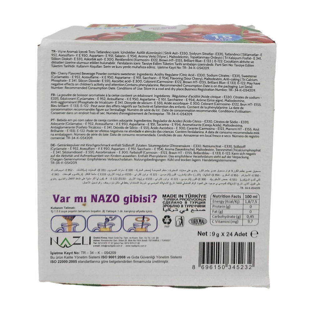 Nazo Vişne Aromalı 9Gr*24 Ad Nazo Vişne Aromalı 9Gr*24 Ad