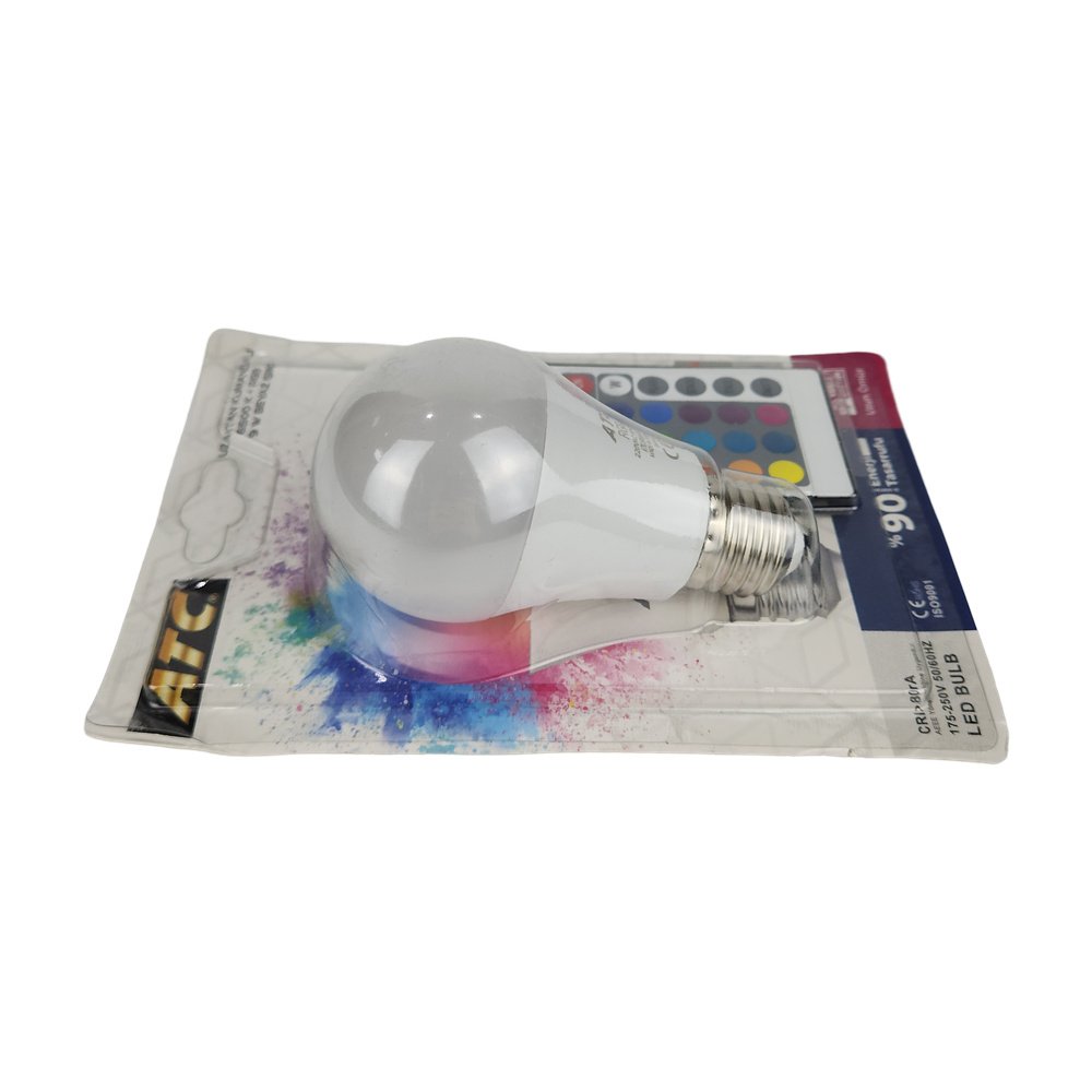 ATC Uzaktan Kumandalı 9W RGB + 6500K Beyaz Işık LED Ampul (E27) ATC Uzaktan Kumandalı 9W RGB + 6500K Beyaz Işık LED Ampul (E27)