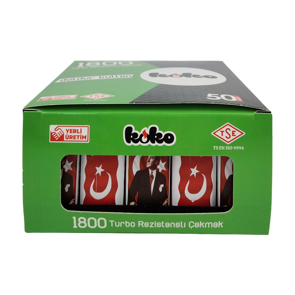 Koko Rüzgarda Yanan Turbo Çakmak Bayraklı *50Ad Koko Rüzgarda Yanan Turbo Çakmak Bayraklı *50Ad