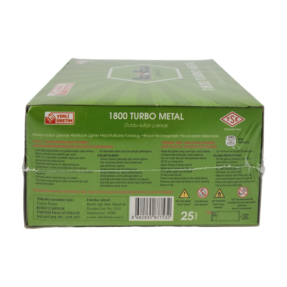Koko Metal Rüzgarlı Çakmak *25AD Koko Metal Rüzgarlı Çakmak *25AD