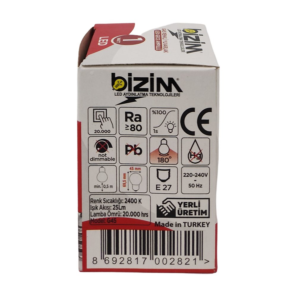 Bizim Gece Ampul 10W Kırmızı *10 Ad Bizim Gece Ampul 10W Kırmızı *10 Ad
