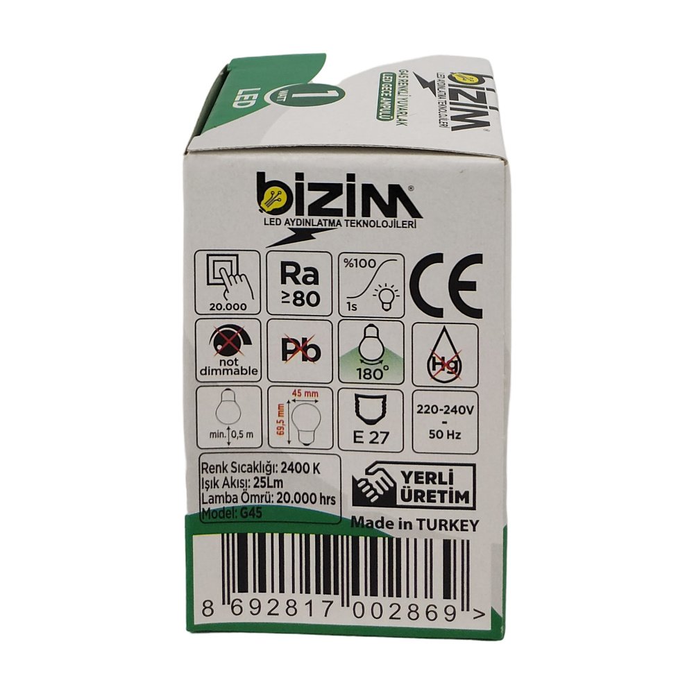 Bizim Gece Ampul 10W Yeşil *10 Ad Bizim Gece Ampul 10W Yeşil *10 Ad