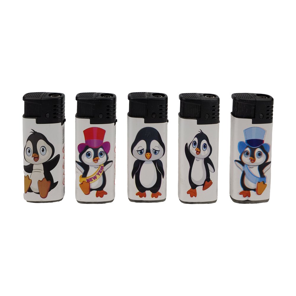 Koko Rüzgarda Yanan Turbo Çakmak Penguen Desenli *50Ad Koko Rüzgarda Yanan Turbo Çakmak Penguen Desenli *50Ad