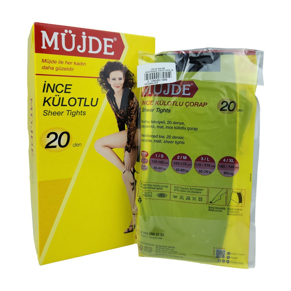 Müjde Külotlu Çorap Siyah 2 Beden *6Ad Müjde Külotlu Çorap Siyah 2 Beden *6Ad