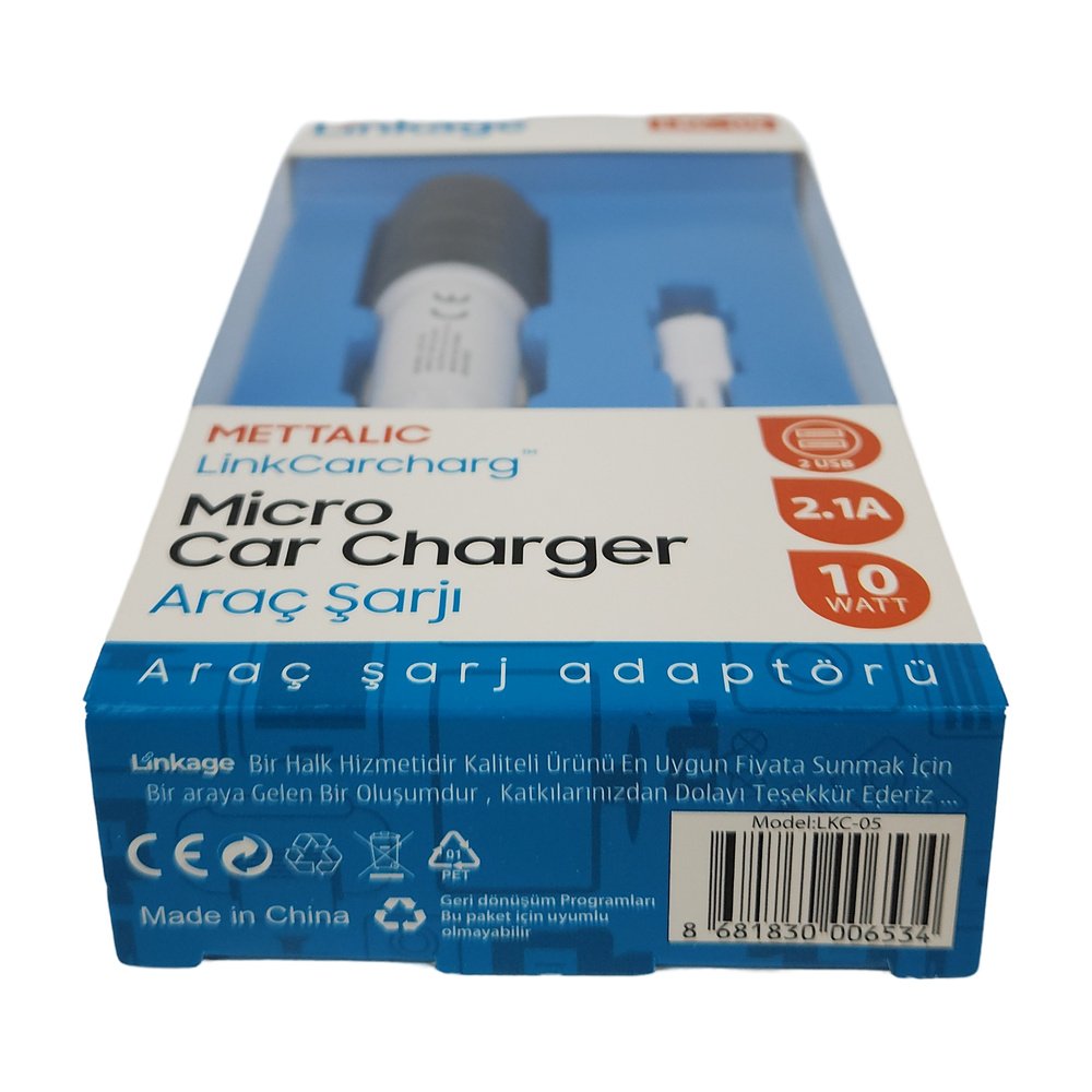 Araç Şarj Seti Mikro - 1.6A - LKC-05 (İnce Samsung) Araç Şarj Seti Mikro - 1.6A - LKC-05 (İnce Samsung)