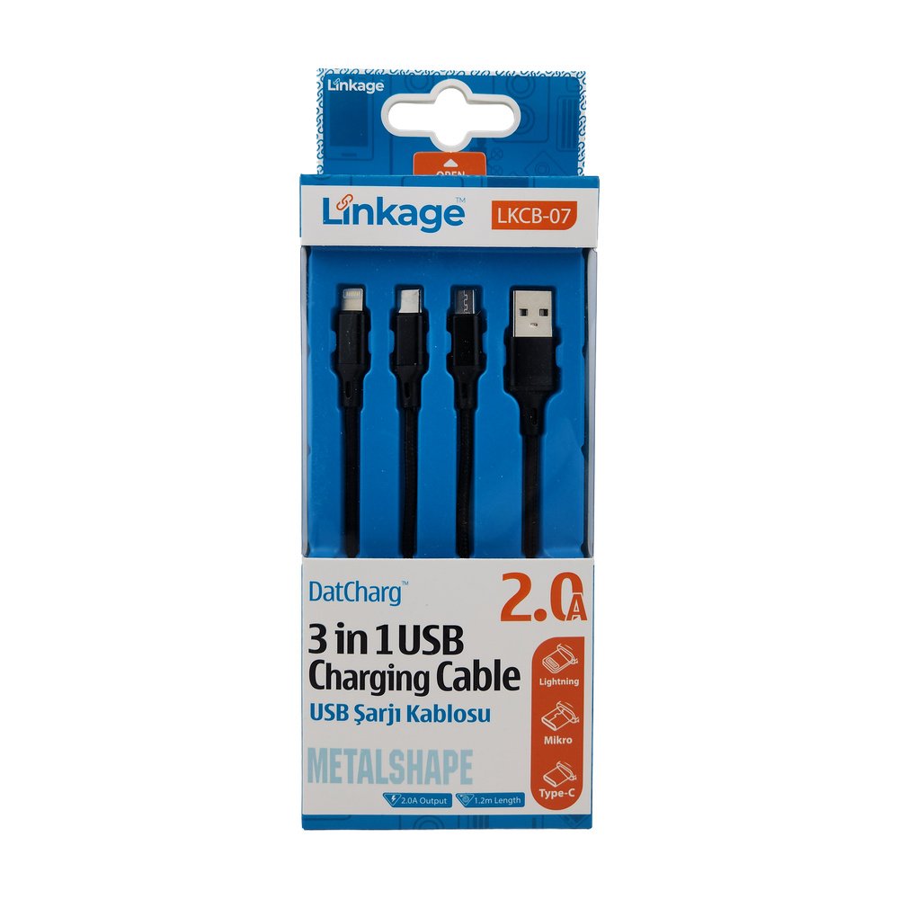 Şarj Kablosu 3lü - 2.0A - LKCB-07 - (Mikro - Type-C - Lightning) Şarj Kablosu 3lü - 2.0A - LKCB-07 - (Mikro - Type-C - Lightning)