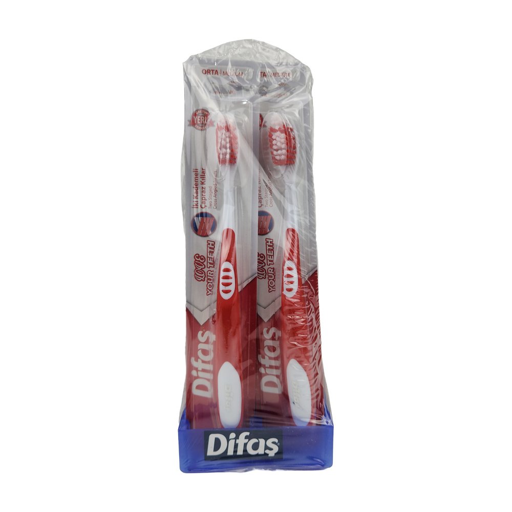 Difaş Takımlı Fırça Kırmızı-Beyaz *12Ad Difaş Takımlı Fırça Kırmızı-Beyaz *12Ad