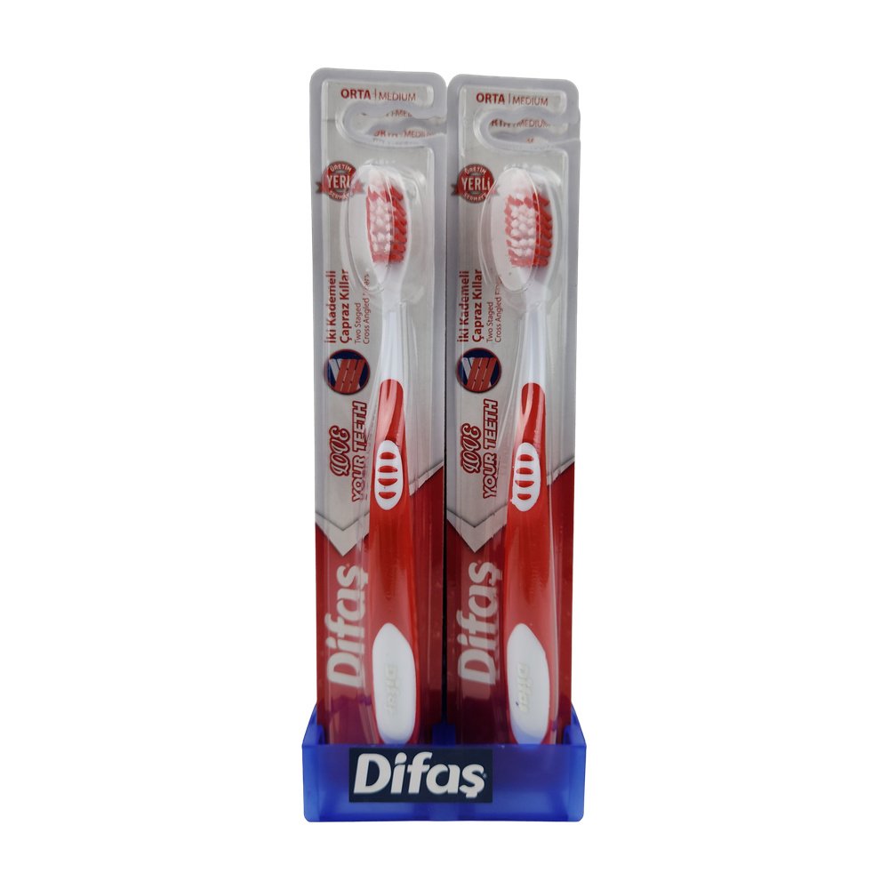 Difaş Takımlı Fırça Kırmızı-Beyaz *12Ad Difaş Takımlı Fırça Kırmızı-Beyaz *12Ad