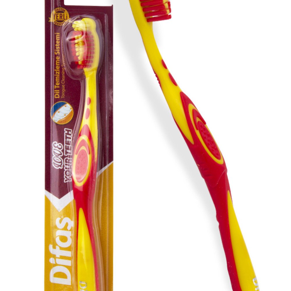 Difaş Takımlı Fırça Sarı-Kırmızı *12Ad