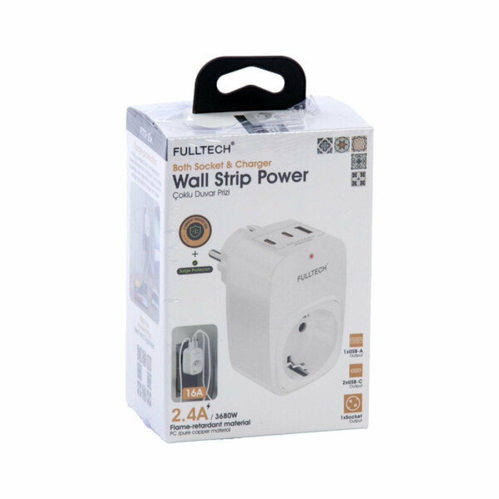 FULLTECH FTR-24 ÇOKLU DUVAR PRİZİ FULLTECH FTR-24 ÇOKLU DUVAR PRİZİ