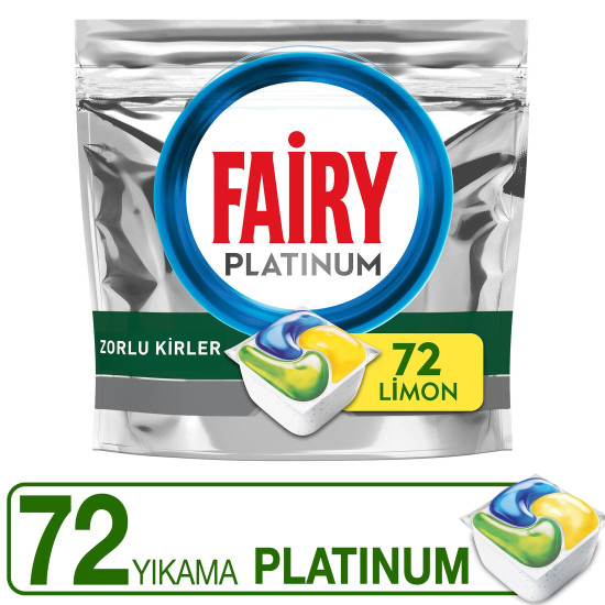 Fairy Platinum Limon Bulaşık Makinesi Kapsülü 72'Li *3 Adet