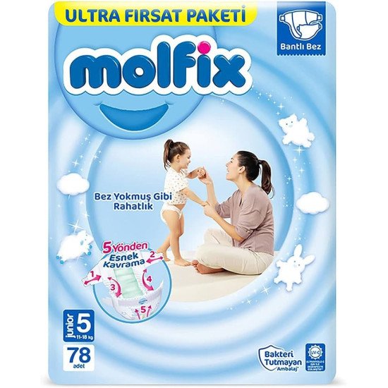 Molfix Junior 5 Beden 78 Adet Bebek Bezi *2 Adet