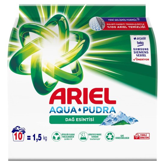 Ariel Toz Çamaşır Deterjanı 1,5 Kg 10 Yıkama  BEYAZLAR*10 Adet