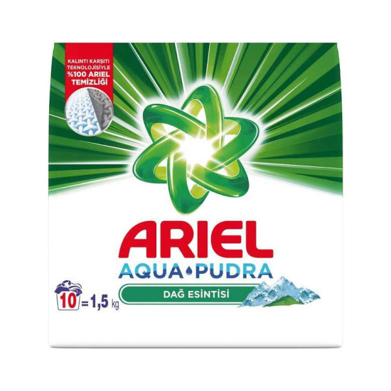 Ariel Toz Çamaşır Deterjanı 1,5 Kg 10 Yıkama Dağ Esintisi  RENKLİ*10 Adet