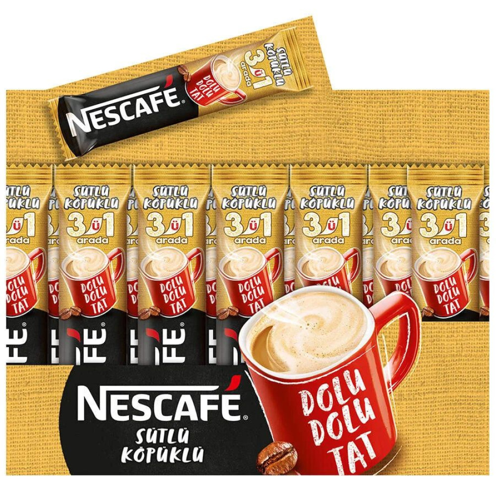 Nescafe 3 Ü 1 Arada Sütlü Köpüklü 72 Adet *72 Adet Nescafe 3 Ü 1 Arada Sütlü Köpüklü 72 Adet *72 Adet