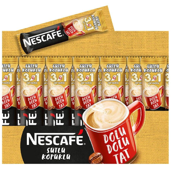 Nescafe 3 Ü 1 Arada Sütlü Köpüklü 72 Adet *72 Adet