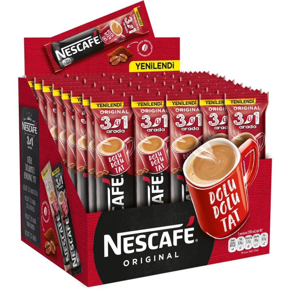 Nescafe 3 Ü 1 Arada Orjinal 72 Adet *72 Adet Nescafe 3 Ü 1 Arada Orjinal 72 Adet *72 Adet