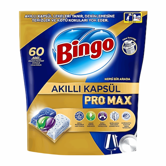 Bingo Akıllı Kapsül Pro Max Bulaşık Makinesi Deterjanı Tableti 60 Lı X 4 Paket