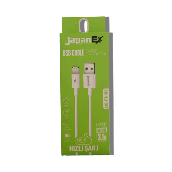 JapanEx JP08 Lightning  (Iphone ) Şarj Kablosu 3.1A - 1Mt