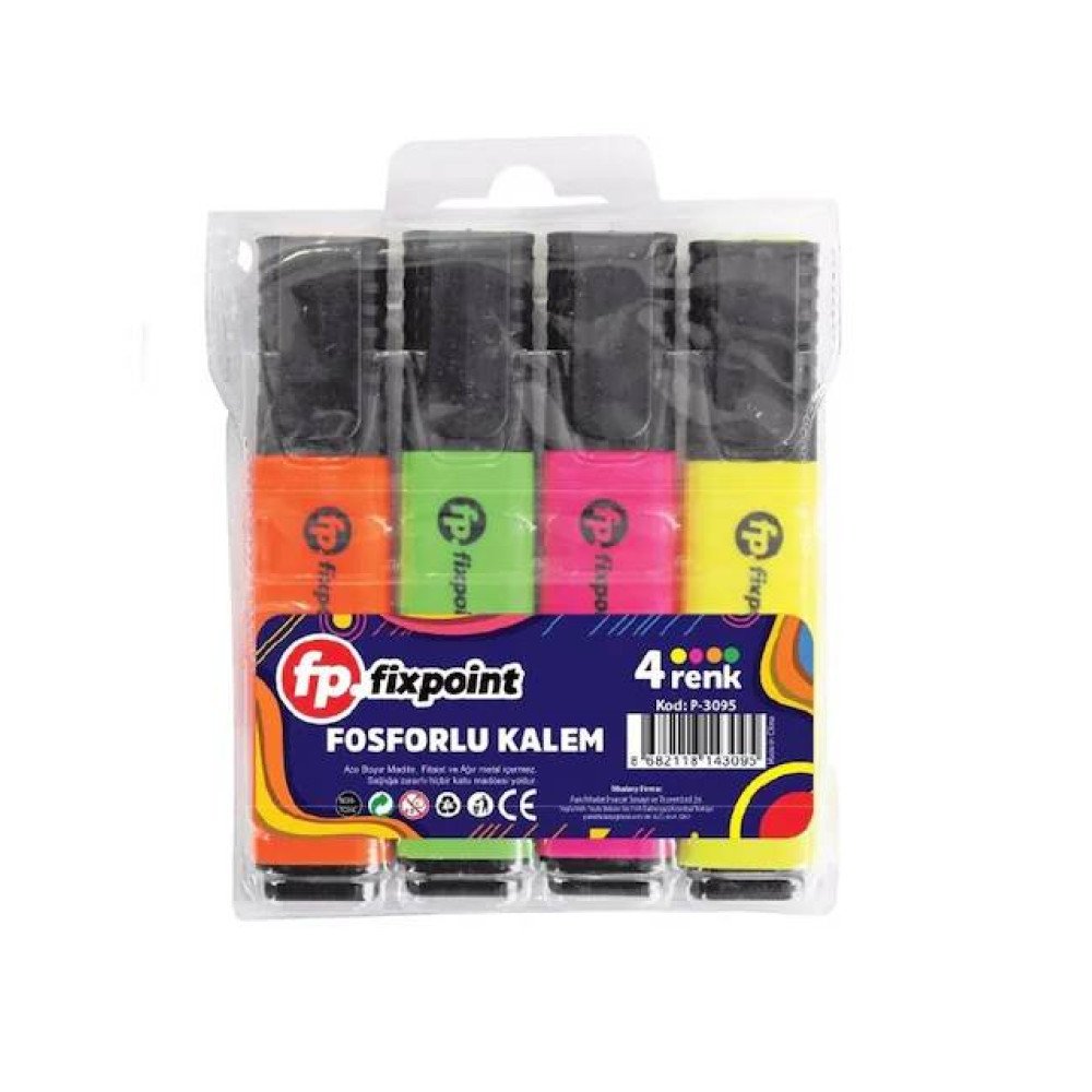 Fixpoint Fosforlu Kalem 4 Renk P-3095
