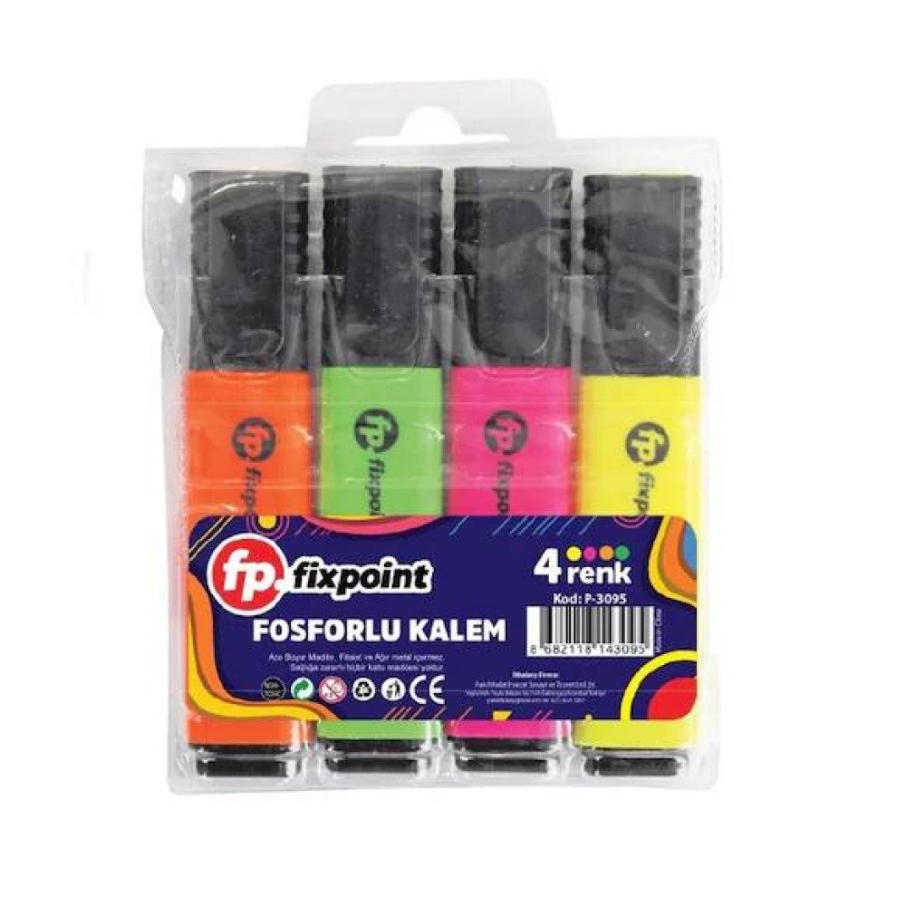 Fixpoint Fosforlu Kalem 4 Renk P-3095