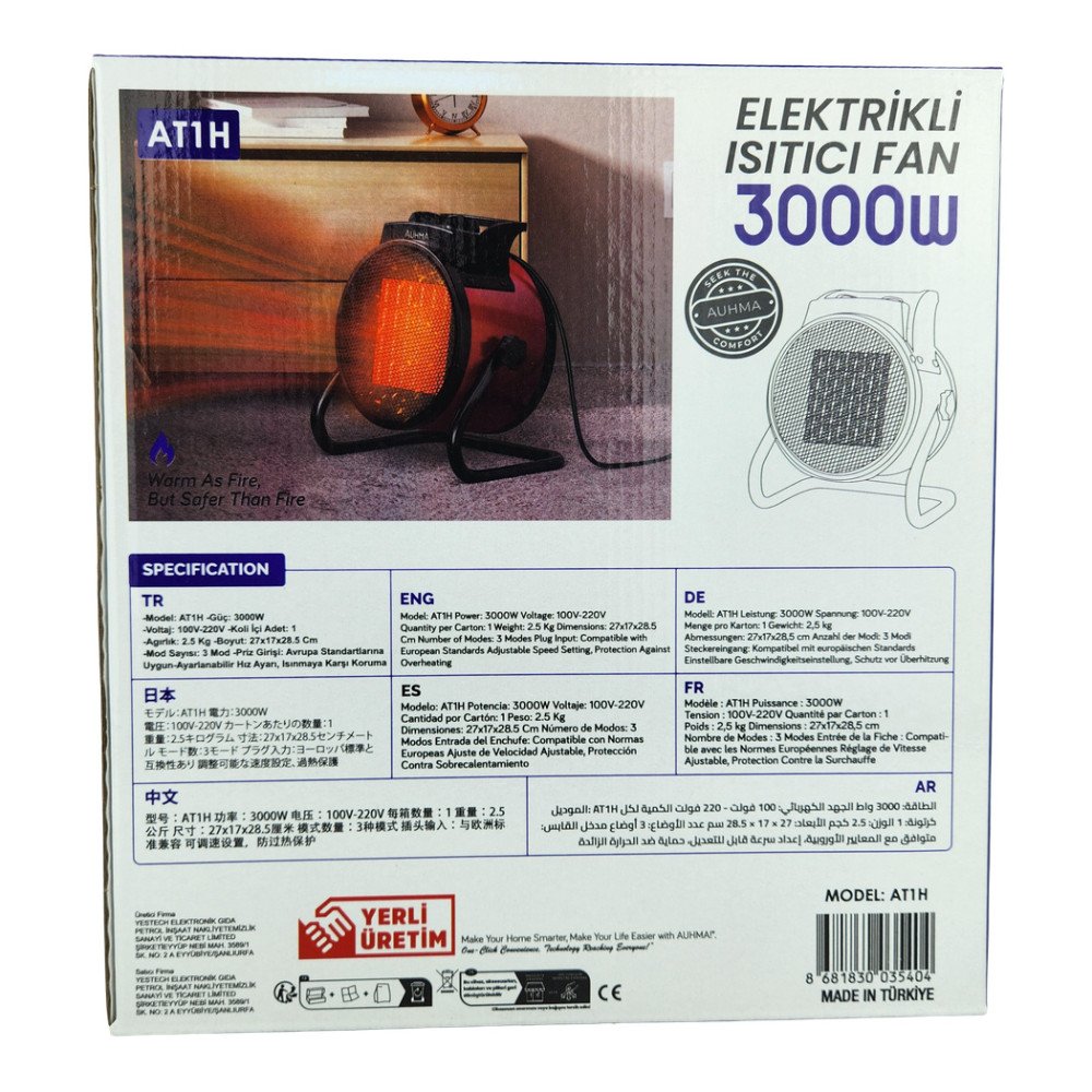Auhma Elektrikli Isıtıcı Fan AT1H
