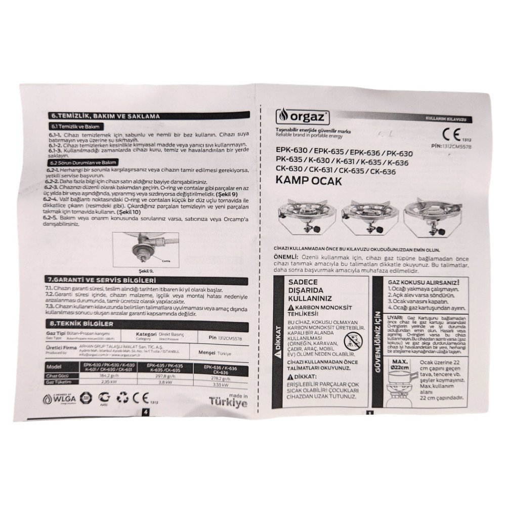 Orgaz Kamp Ocağı EPK-630 Geniş