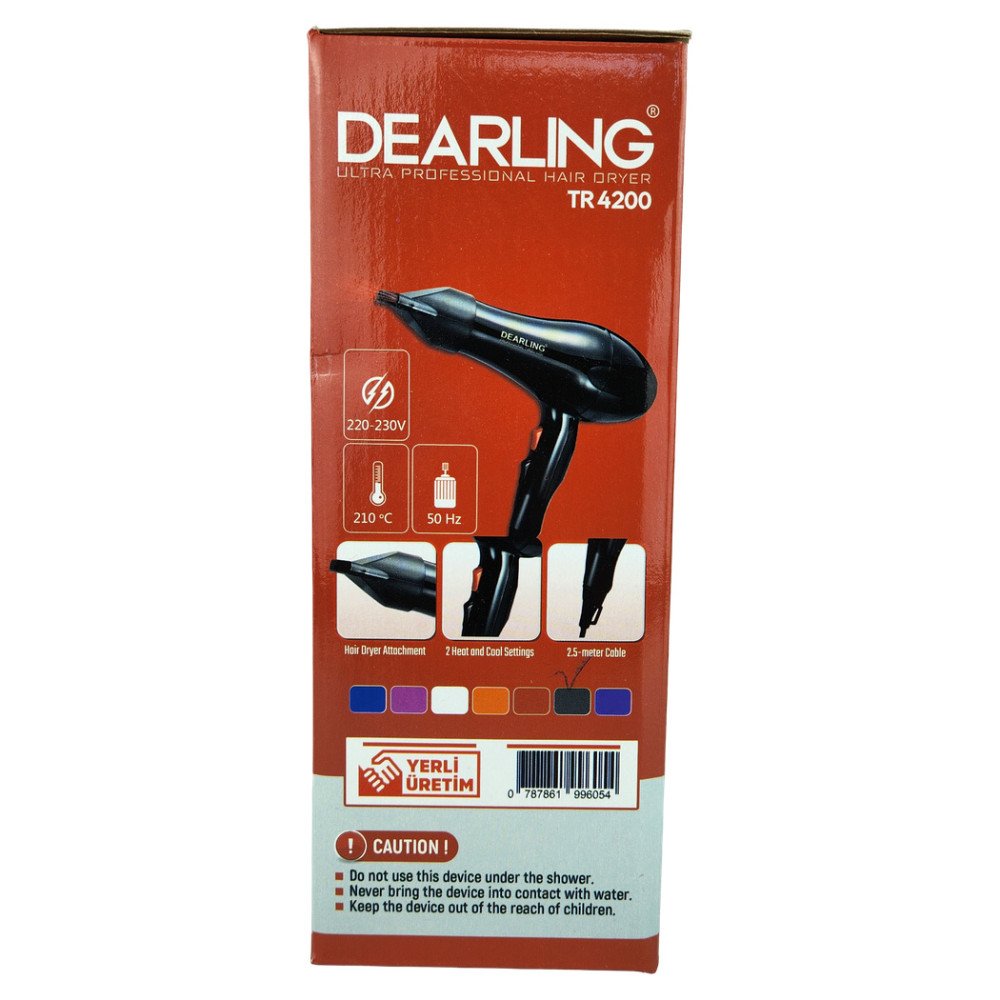 Dearling Ultra Profesyonel Saç Kurutma Makinesi TR 4200 2500W Gri
