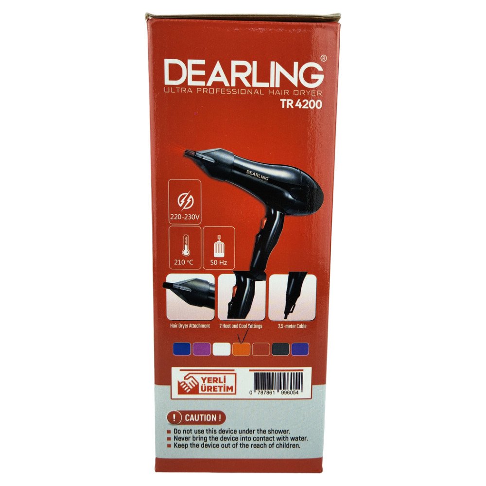 Dearling Ultra Profesyonel Saç Kurutma Makinesi TR 4200 2500W Turuncu