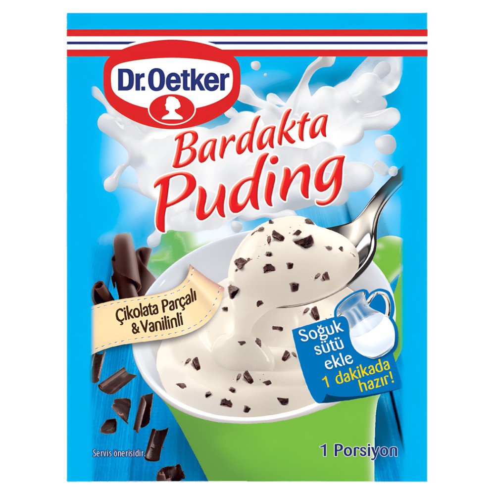 Dr.Oetker Bardak Puding Çikolata Parçacıklı Vanilya 32 g x 12 Adet