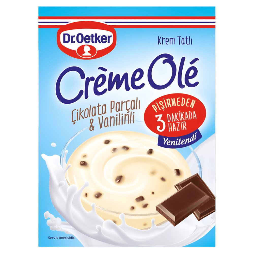 Dr.Oetker Creme Ole Çikolata Parçacıklı Vanilya 91 g x 12 Adet