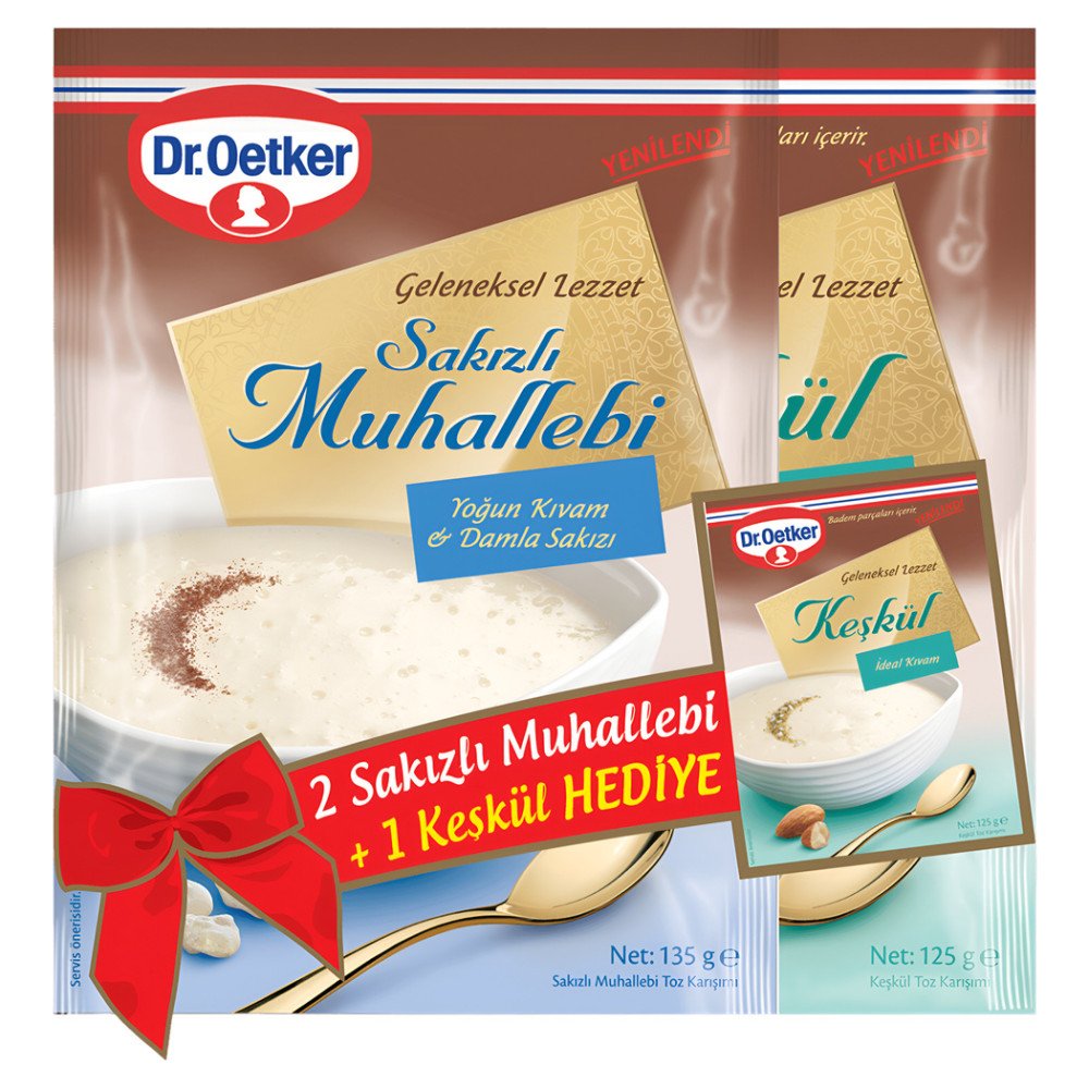 Dr.Oetker Sakızlı Muhallebi ve Keşkül 395 g x 8 Set