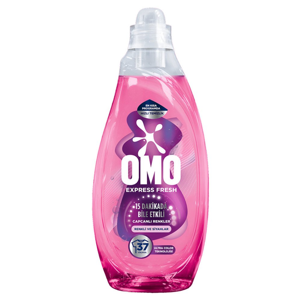 Omo Express Fresh Sıvı Çamaşır Deterjanı Renkliler ve Siyahlar 1480 ml x 6 Adet