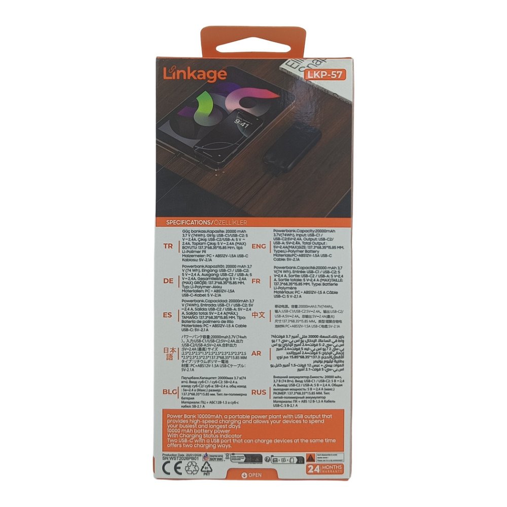 Linkage LKP-57 20.000 mAh Taşınabilir Powerbank