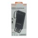 Linkage LKP-52 10.000 mAh Dahili Type-C, Micro USB ve Lightning Kablolu LCD Powerbank