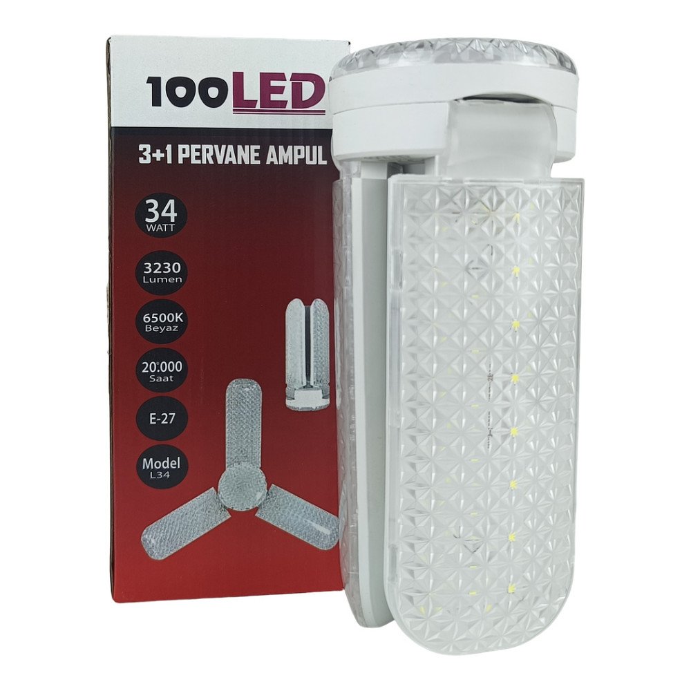 Bizim 100 LED 3+1 Kanatlı 34 Watt 3230 Lümen Ampul