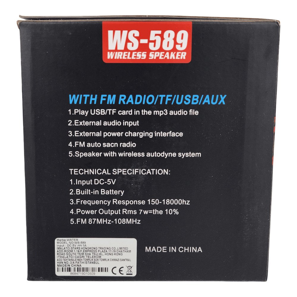Wster Araba Figürlü Kablosuz Hoparlör 7W WS-589