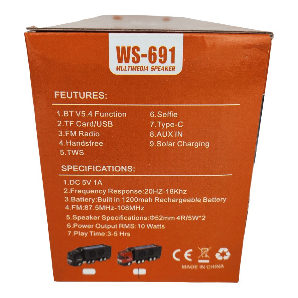 Wster Tır Figürlü Kablosuz Hoparlör 10W WS-691