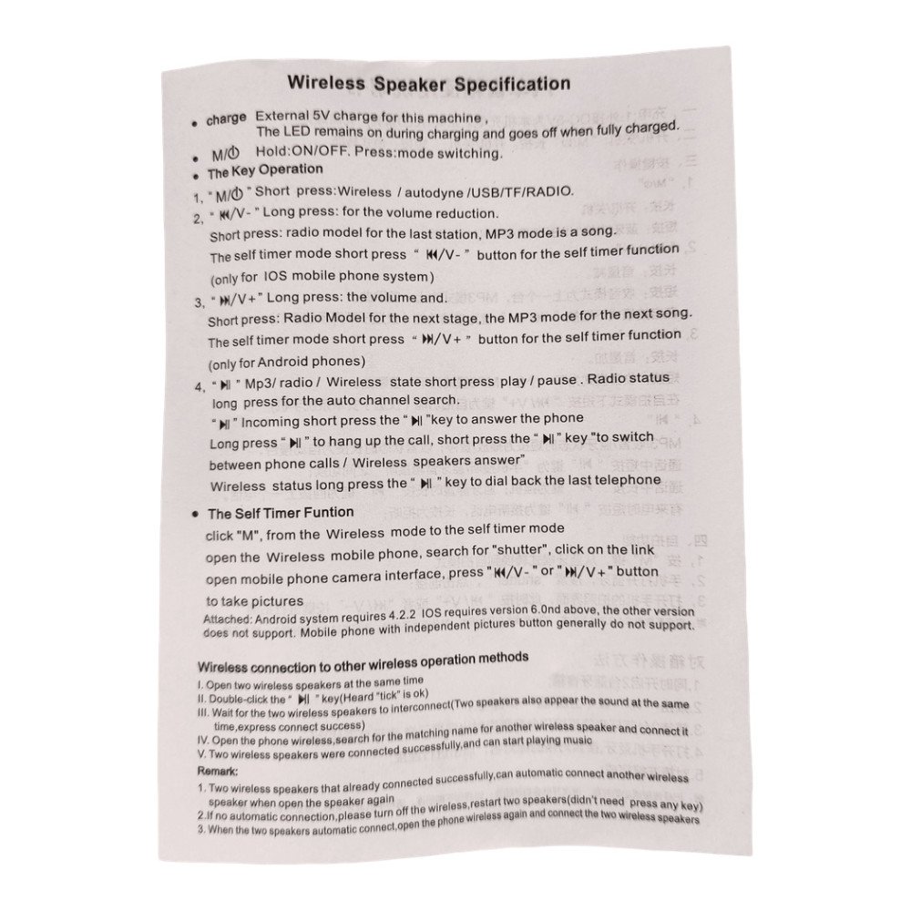 Wster Araba Figürlü Kablosuz Hoparlör 10W WS-1966