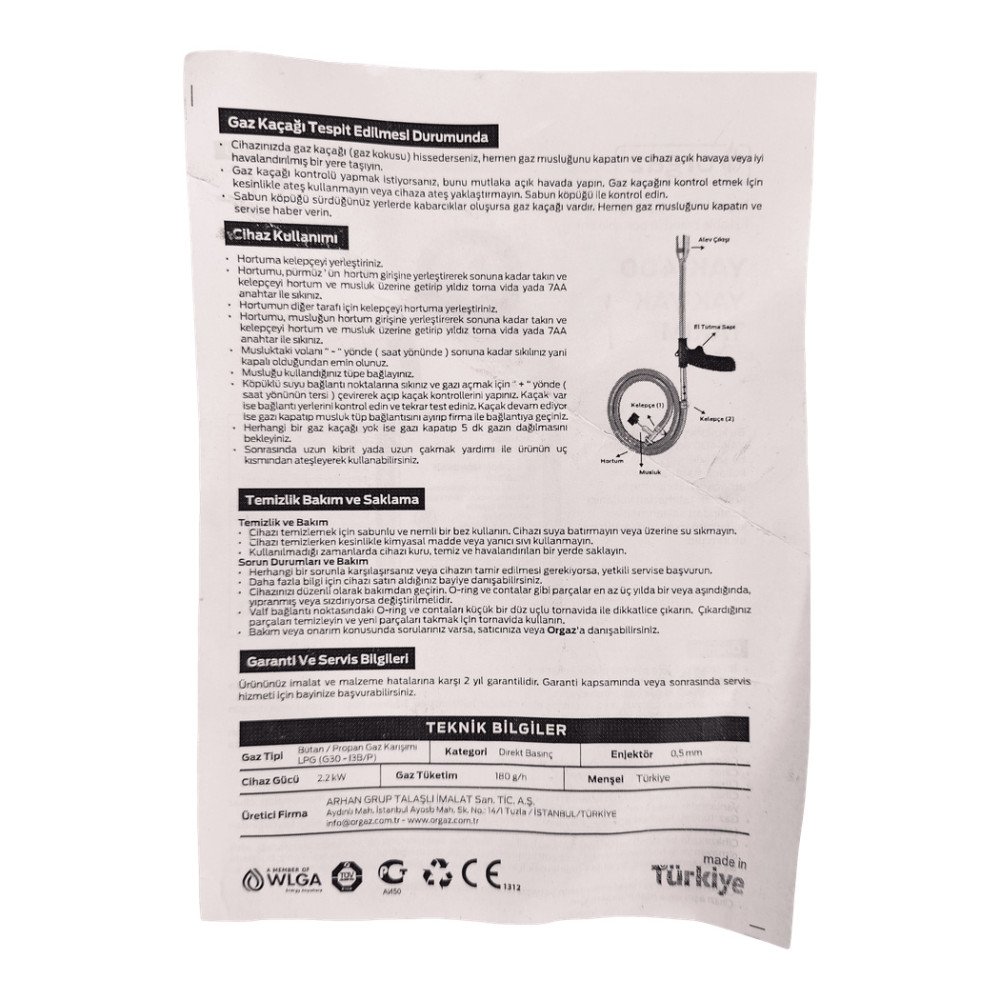 Orgaz YAK-400 Dar Yak Yak Takımı