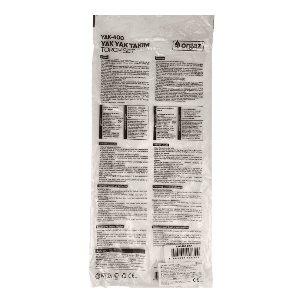 Orgaz YAK-400 Dar Yak Yak Takımı