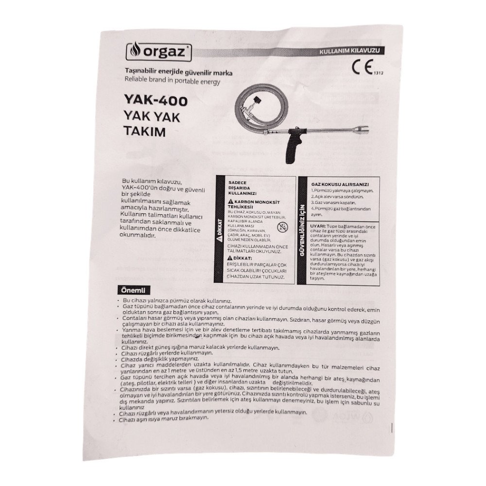 Orgaz YAK-400 Geniş Yak Yak Takımı