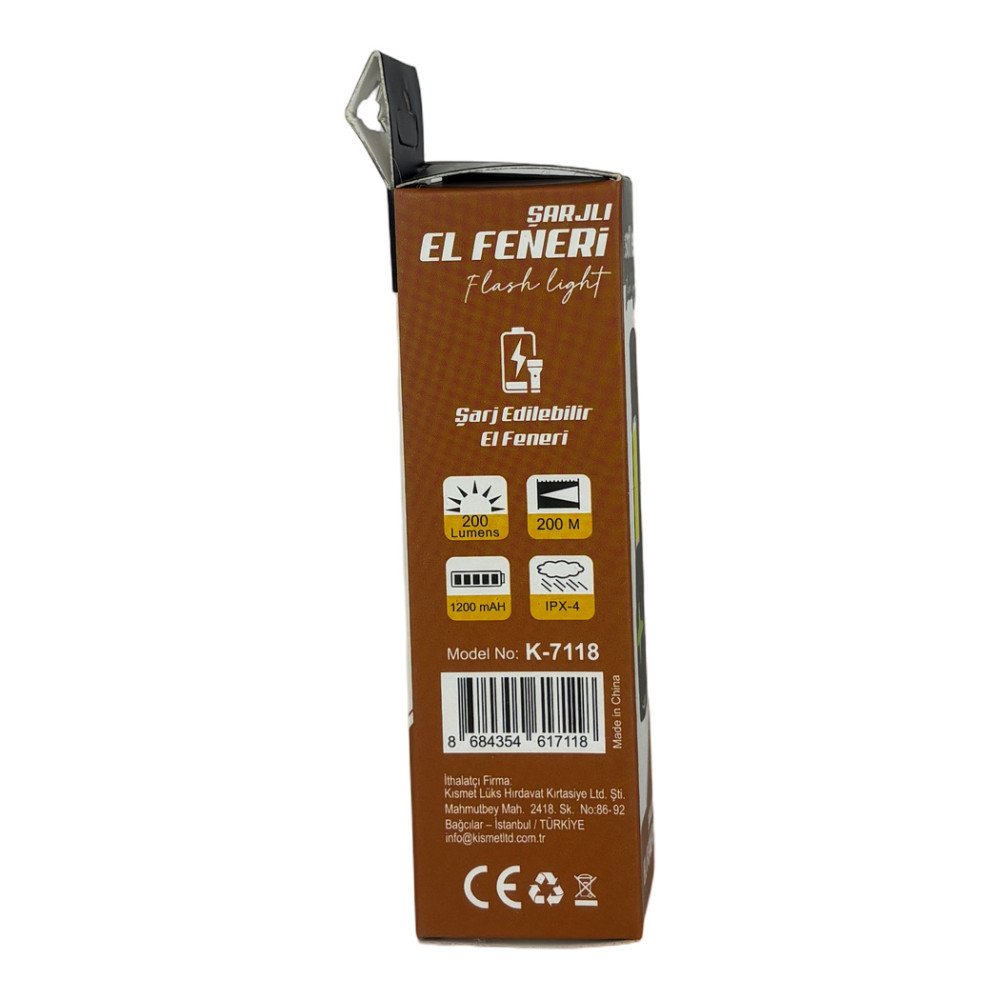 K-7118 Soft LED Şarjlı El Feneri